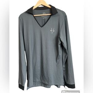 Roaming DHABI design gray long sleeve golf shirt size large‎ quick dry